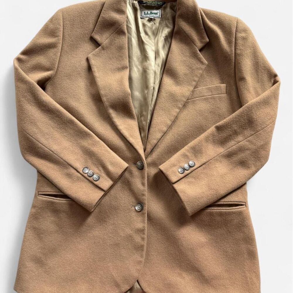 Vintage 80s made in USA L.L.Bean tan blazer women’s 12P